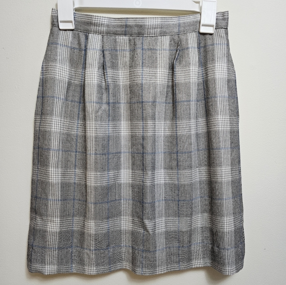 Vintage 80s Gilmor Size 8 plaid‎ skirt